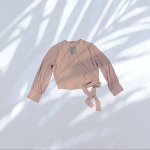 Everlane Washable Silk Wrap Top (Rose)